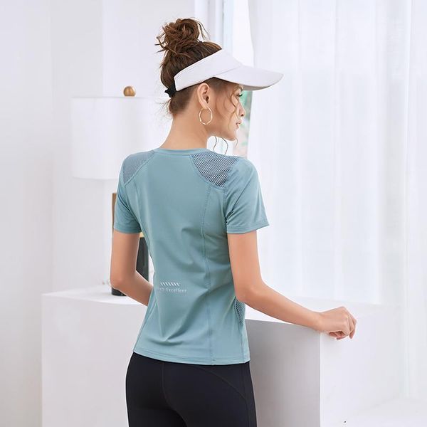 

yoga outfits indeed, sports t-shirt female thin section quick-drying running short-sleeved shirt slim was net red fitness clothes1, White;red