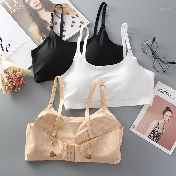 

linbaiway ice silk bra for women's seamless push up lingerie underwear sports bra crop chest padded fitness vest camisole1, Red;black