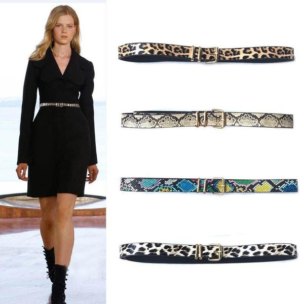 

retro fashion leopard pattern women waist belt pu leather wild girls jeans dress belts strap gold buckle female wasitband, Black;brown
