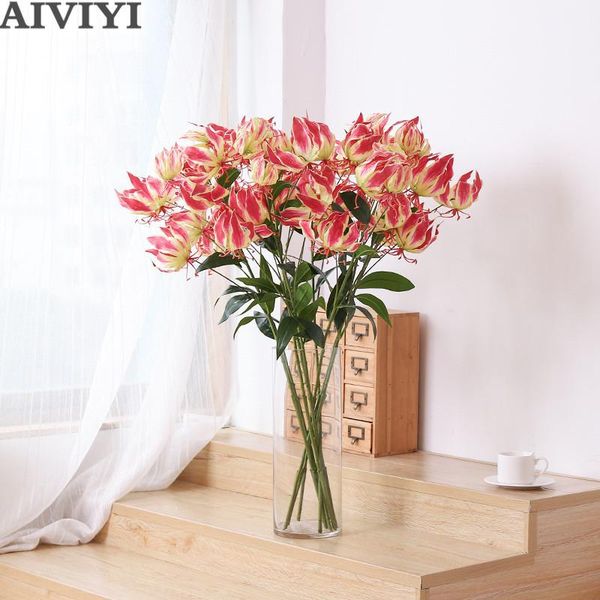 

artificial lily film handle 6 head artificial lily wedding home pgraphy decorative fake flower home decoration flowers
