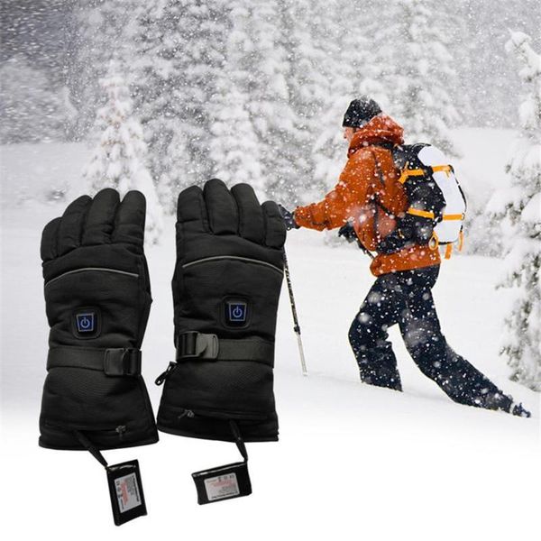 

warmer motorcycle ski gloves electric heating gloves for men women five fingers winter hand with batteries thermal