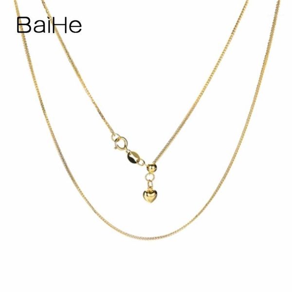 

baihe solid 18k yellow gold engagement wedding bad trendy fine jewelry beautiful gift 18k true gold chain necklaces1, Silver