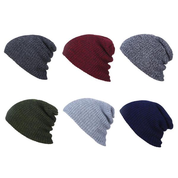 

outdoor hats 2021 mens hiking caps knitting hat winter soft warm casual acrylic slouchy knitted cap, Black;white