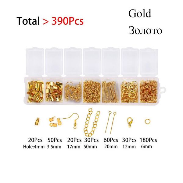 

390pcs split ring connector lobster clasp eye pins extender chain earrings clasps farmar cap for jewelry making diy accessories h wmtonc, Silver