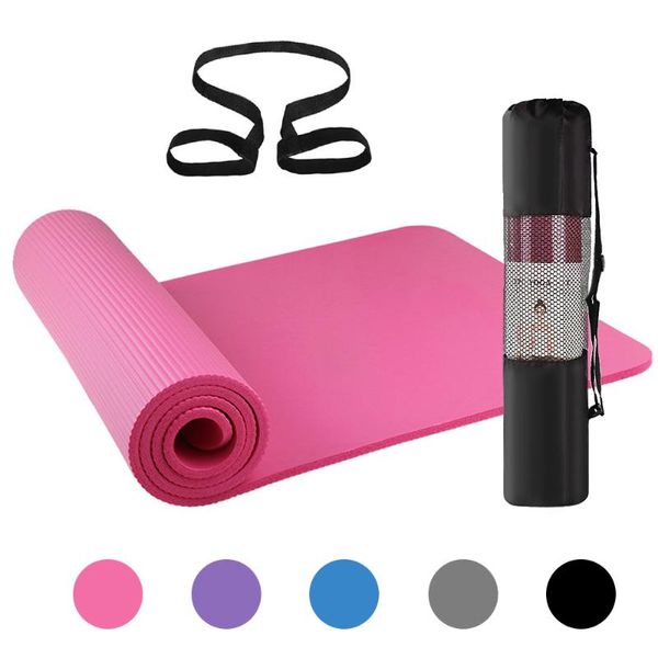 

lixada anti-skid sports fitness mat 183*61*1cm nbr comfort yoga mat with storage bag yoga pilates for fitness gymnastics mats