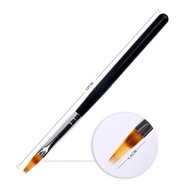 

nail brushes black gradient uv gel pen drawing painting soft handle manicure for art transfer tool, Yellow