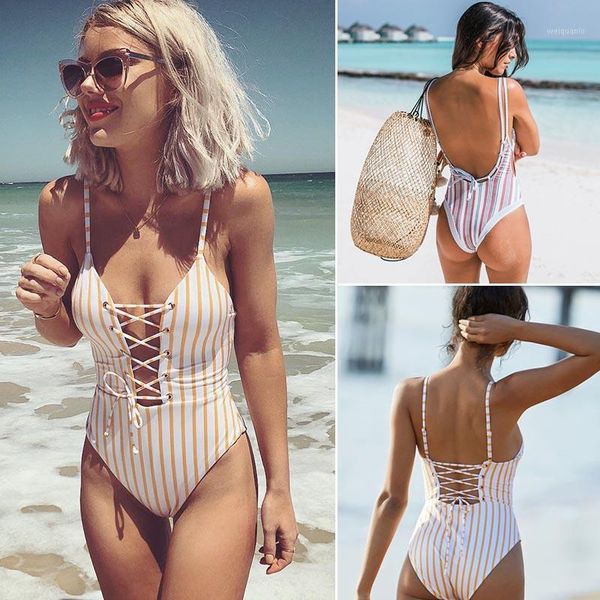 

one piece swimsuit women swimwear 2020 summer bandage bathing suit backless monokini bodysuit beach wear swim s~xl1, White;black