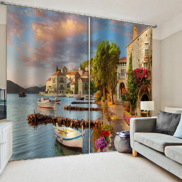

luxury blackout 3d window curtain for living room bedroom rural landscape curtains decoration curtains