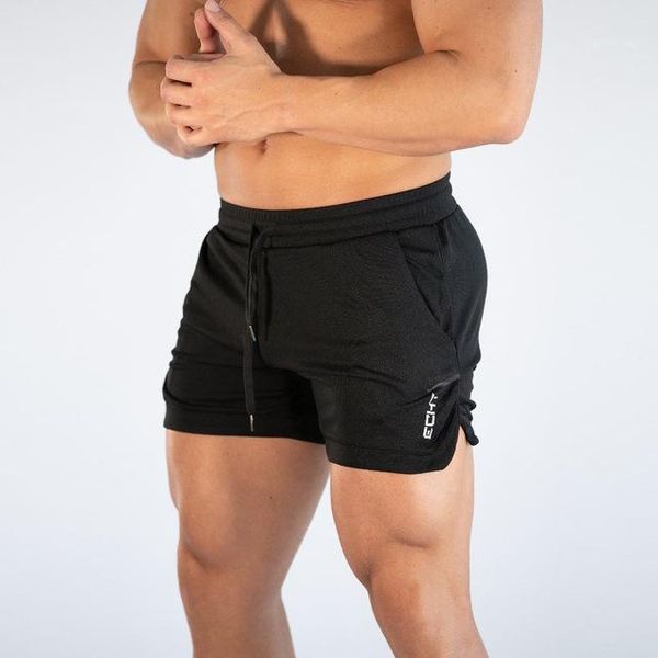 

men black running shorts zipper pocket outdoor sport shorts men gym workout training elastic waist1, Black;blue