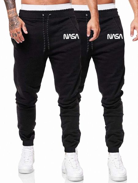 

romwe guys 2pcs letter graphic drawstring sweatpants u6ro#, Black