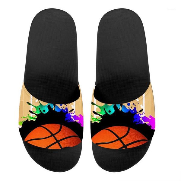

slippers hycool sandals for man women soccer basketball print teenager fashion comfortable slipper males summer shoes flat1, Black