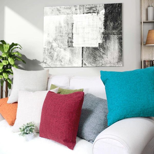 

40/45/50/55/65 polyester imitated linen fabric plain dyed cushion cover-ht-pildc