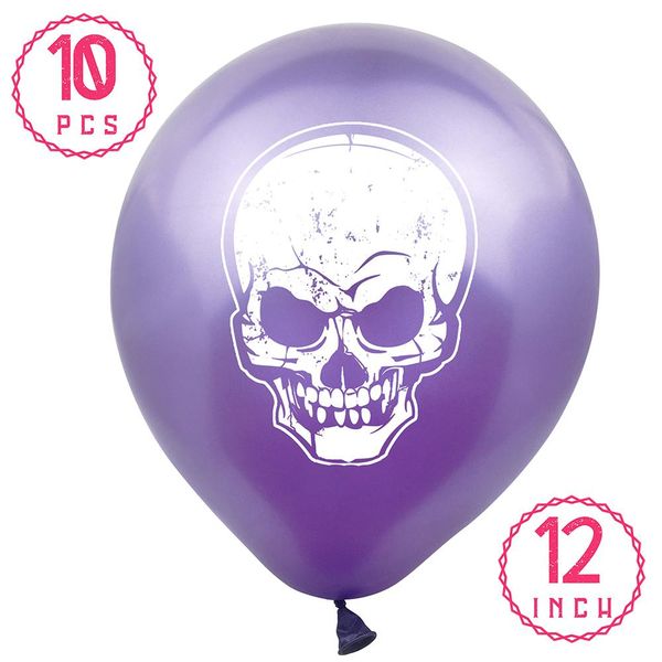 

amawill 15pcs 12inch halloween latex balloons cartton skeleton grimace skull air balloon for kids toy halloween party decoration qylmdp