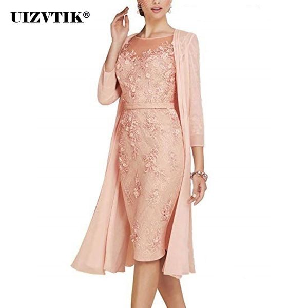 

autumn winter dress women casual plus size slim office bodycon dresses elegant hollow out lace party dress cloak set 201125, Black;gray
