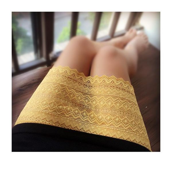 

16cm 2meters/lot ginger golden elastic lace fabric,diy garment accessories,sewing swiss trim wedding lace materi jllurm