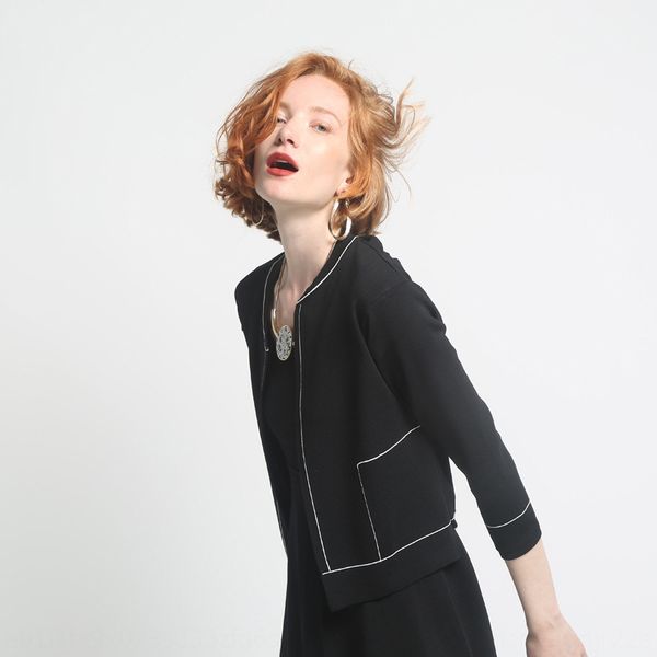 

simple and versatile style ice hemp knitted cardigan small stripe color sunscreen air conditioning shirt contrast small shawl air conditioni, White;black