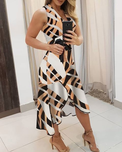 

new womens beach summer v-neck sleeveless floral print dress with contrasting colours dresses shirt skirt big size s-5xl, White;black