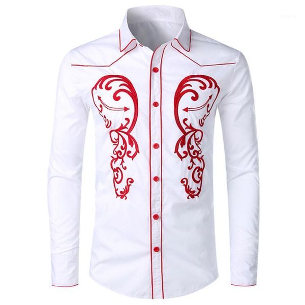 

embroidery men's shirt autumn casual long sleeve shirt men blouse dress shirts slim fit fashion1, White;black