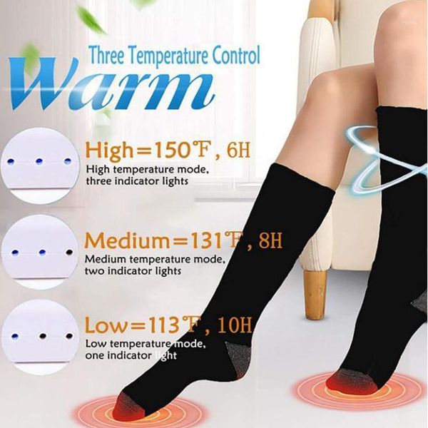 

sports socks warm electric heating skiing heated for men and women winter cycling hiking snowboard motorcycle riding shoes1, Black