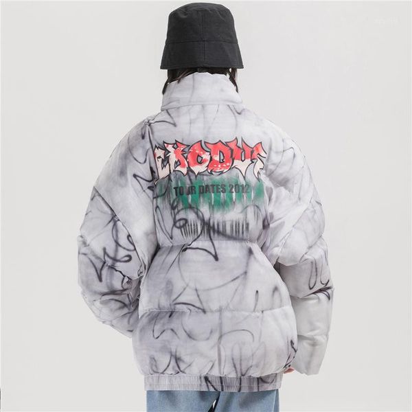 

winter jacket men casual baggy standard collar warm thick coat1, Black