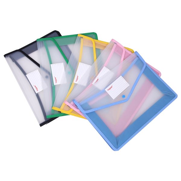 

A4 transparent file bag thickened storage folder waterproof snap folders large capacity document hold bags office supplies new