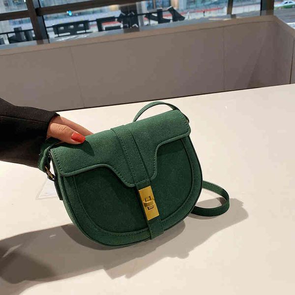 

75% off luggage factory wholesale autumn semi-circular saddle popular frosted leather single shoulder latch messenger texture women's b