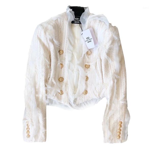 

new autumn/winter 2021 double-breasted woolen tassel outerwear fashion trend outerwear for young women1, Black
