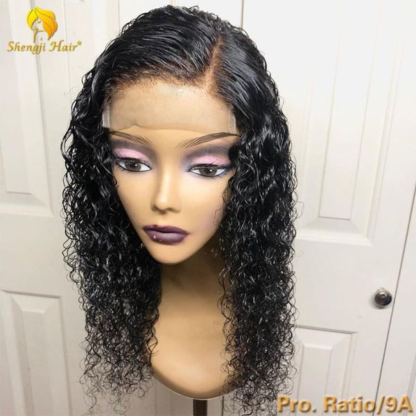 

full lace wig pre plucked with baby hair curly full lace wig brazilian remy glueless human hair wigs for black women shengjihair, Black;brown