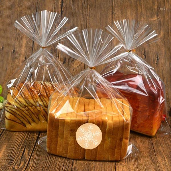 

gift wrap transparent opp plastic bags envelope with snowflake seal stickers and twist tie party decoration bread packing bags1