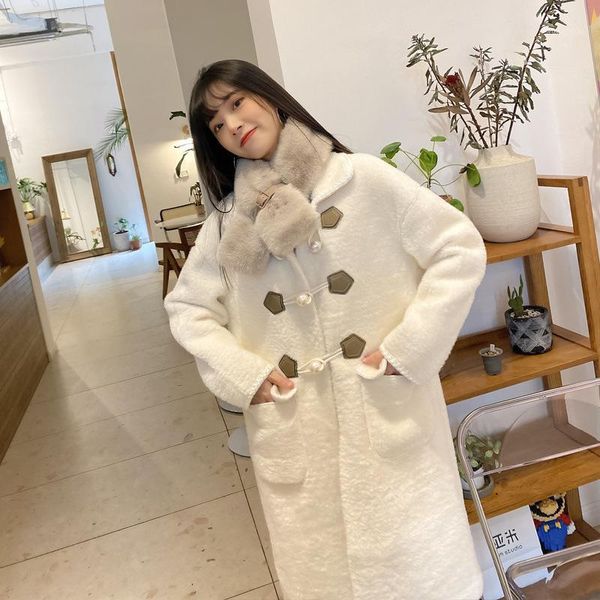 

autumn and winter 2021 new korean style small fragrance coat loose and thickened medium length tweed coat for women1, Black