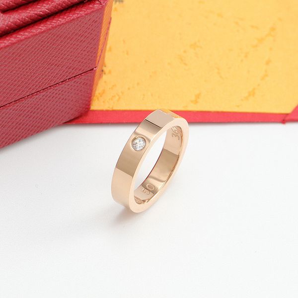 

titanium stainless steel rings for women men jewelry couples cubic zirconia wedding rings fashion jewelry supply box, Silver