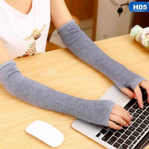 

winter 2020 new home thickened ladies comfortable warm arm gloves, Blue;gray