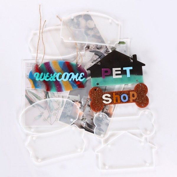 

silicone molds for resin rectangle doorplate epoxy crystal mold diy pendant door hanging welcome sign plates making model kimter-c352fz