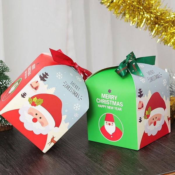 

2pcs christmas eve apples gift box with straps candy box christmas storage for party favor gift cute styles l51