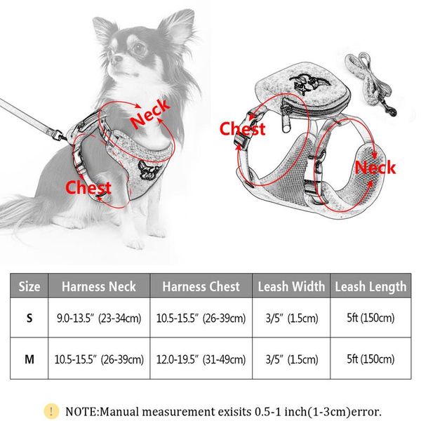

cute pet dog harness lesah set no pull mesh chihuahua puppy cat harness vest adjustable for small medium dogs french bul bbyiyd