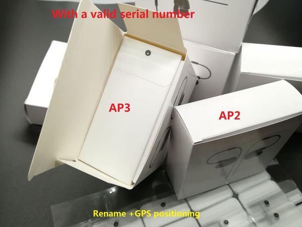 

100pcs/lot ap3 air 3 pods valid serial number headphone air 2 h1 chip renamed headset 2nd generation wireless charging bluetooth earphones