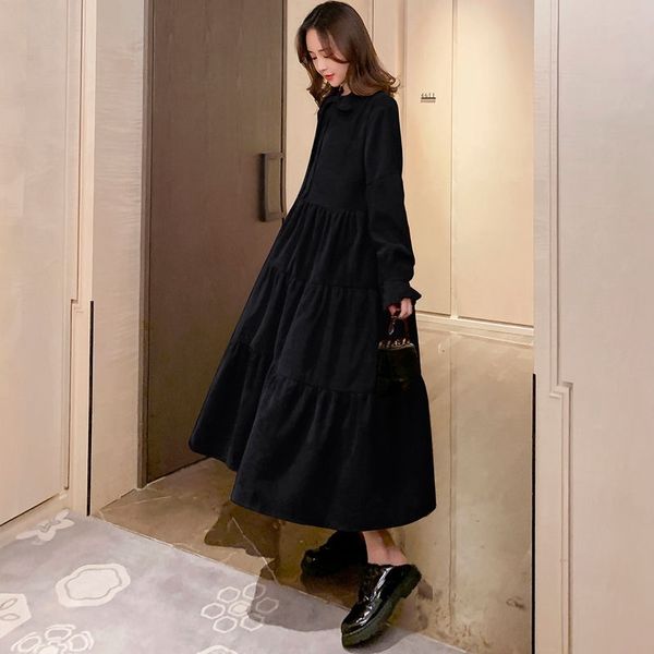 

2021 new fashion dresses for women dressed retro fall and winter with v-cleavage in christmas dress d3z7, Black;gray