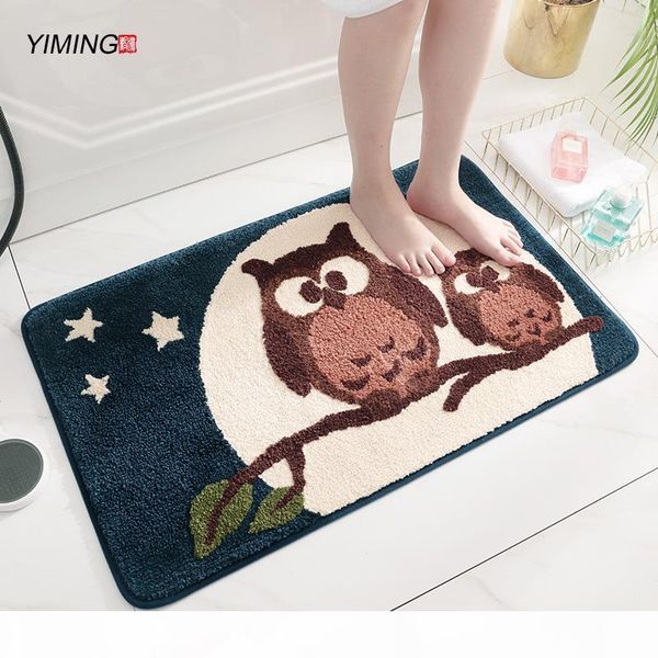 

yiming owl bathroom non-slip mat thickened carpet bathroom home shower room non-slip mat bathroom mat bath mats 50x80cm