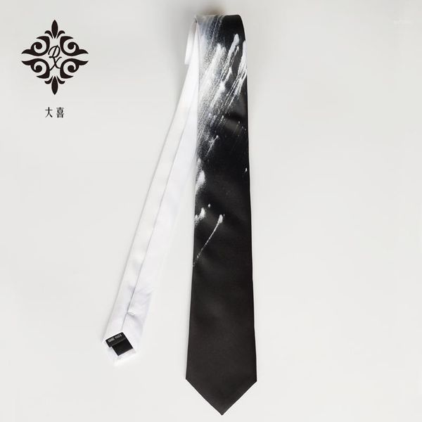 

men and women bow tie necktie black and white meteorite 7cm5.5cm printing tie meteor gradient literary young retro college trend1, Blue;purple