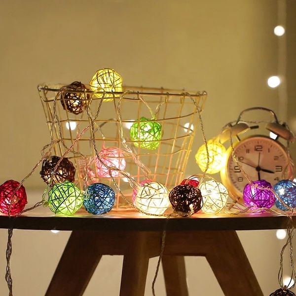 

diy rattan led 4m 5cm rope lights christmas decoration ornaments wedding party hand weaved rattan ball lantern string pendant
