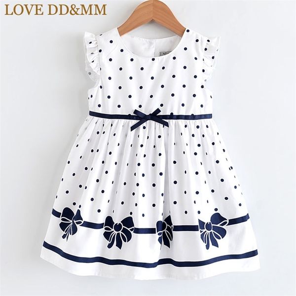 Amor DDMM meninas vestidos 2020 verão novo desgaste infantil menina bonito full estriado ponto de onda arco vôo salva veste doce vestido lj200923