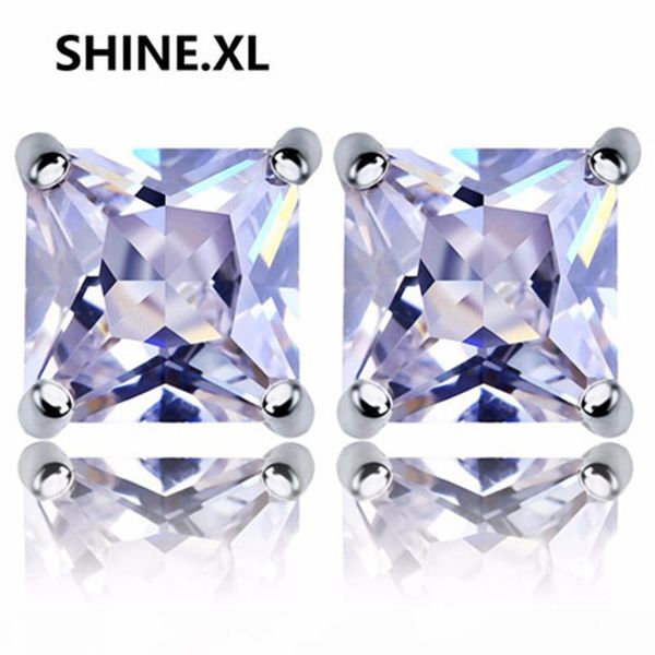 

hip hop new cocom micro pave cz каменный золотой серебряные позолоченные квадратные серьги с винт вернуться для мужчин и женщин 6 мм, Golden;silver
