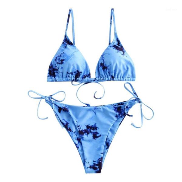 

bikini women swimwear tie-dye printing bikinis biquini swim suit push up swimsuit female beachwear swimming 2020 new #srn1