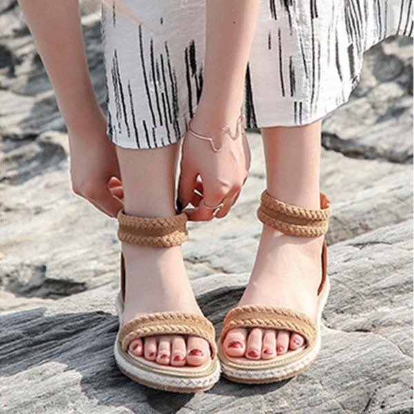 

women rome sandals woman suede open toe zip flats women's 2021 summer casual ladies fashion female weave comfortable beach shoes, Black