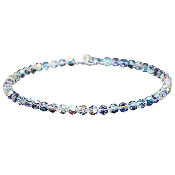 

изысканная австрия кристалл handmade strand ожерелье для женщин моды ключичной сети свадьбы jewelry 2020 летних новых, Silver