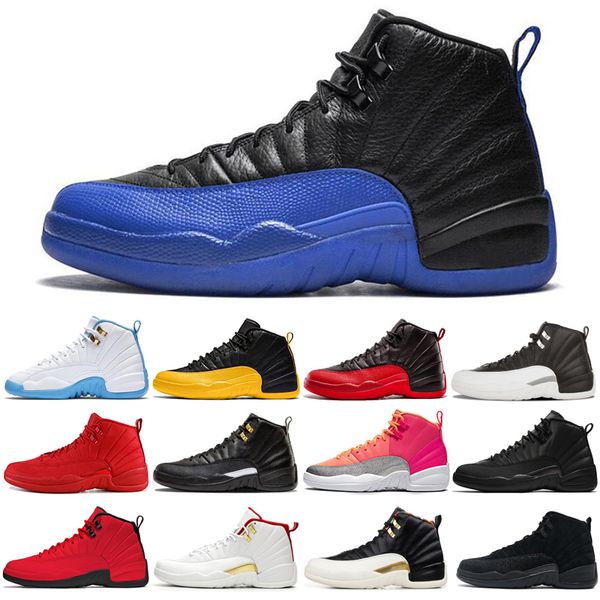 

fiba 12 12s men basketball shoes game royal reverse taxi the master unc university blue gold winterized wntr mens trainer sports shoes 7-13, White;red