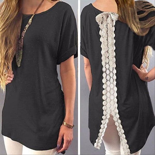 

womens clothing summer ladies womens plain short sleeve lace loose shirt tee vest blouse, White