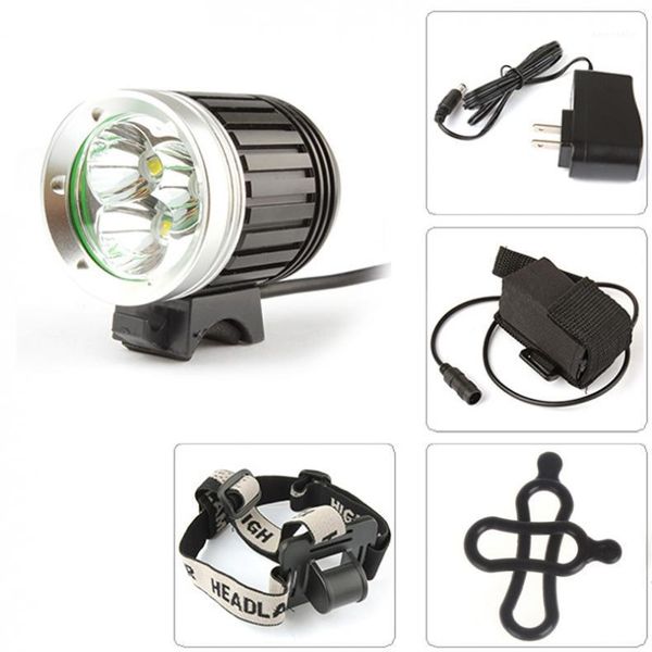 

headlamps 3x xm-l t6 led 1800lm headlamp & bicycle light with 4400mah battery pack1