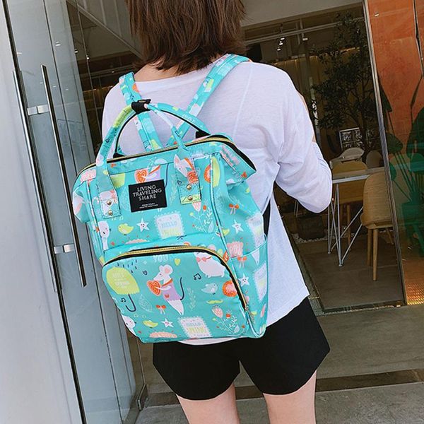 

mummy bag nappy bottle bags large capacity baby bags travel backpack rivet nursing bag cartoon nylon mummy backpacks june17