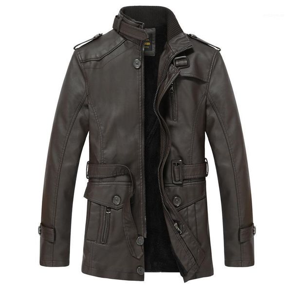 

men casual leather jackets coats autumn winter men's faux jacket overcoat male fashion leather jackets coat1, Black